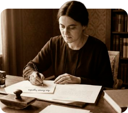 Santa Edith Stein escrevendo